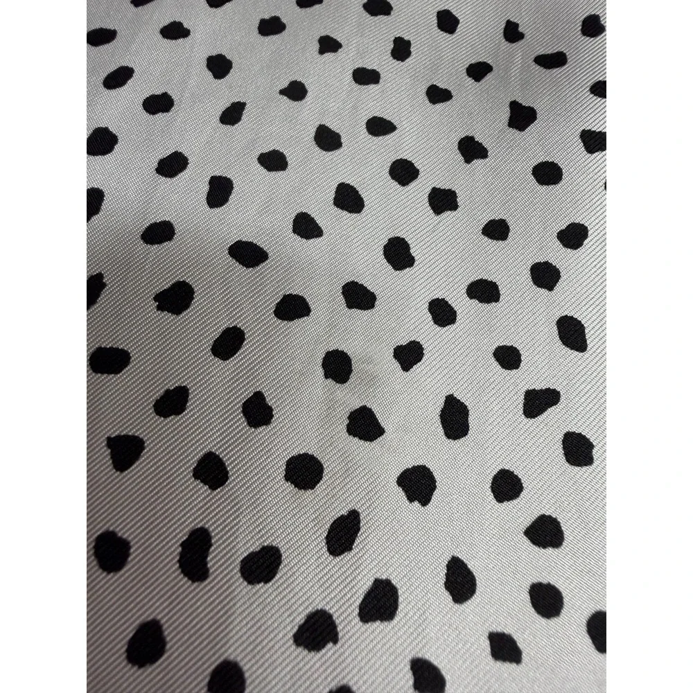Vintage YSL 100% Silk Shawl Scarf Purple Wide Stripe Black White Dots 36
